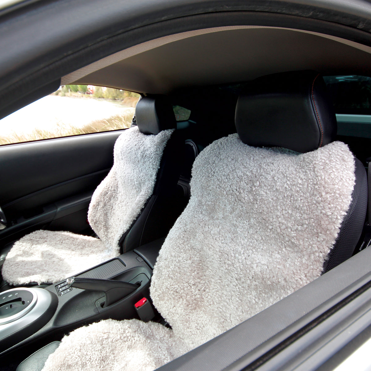 Sheepskin Carseat Cover Shortwool Curly - Light Grey