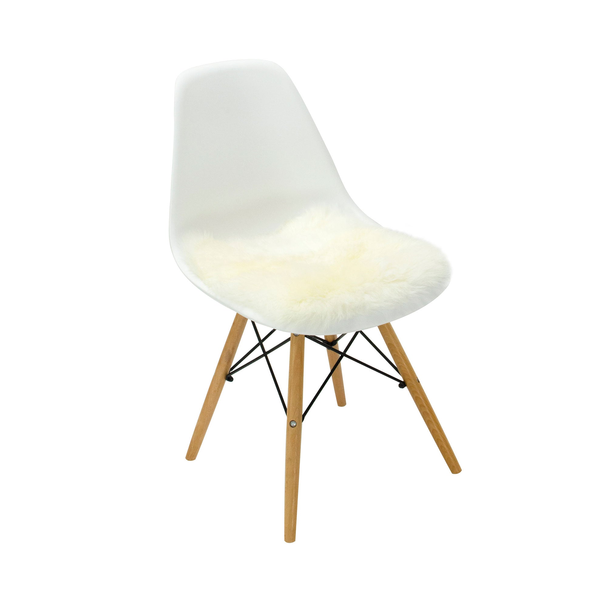 Longwool Seat Pad Ivory 34 cm Square